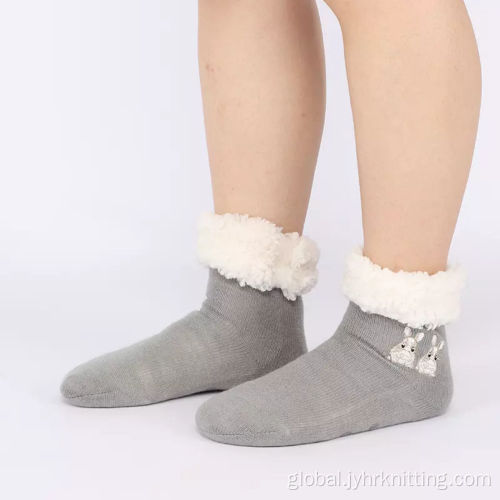 China Winter Fleece Chunky Non Slip Slipper Socks Manufactory